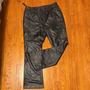 Ralph Lauren Black Leather Trousers 12P